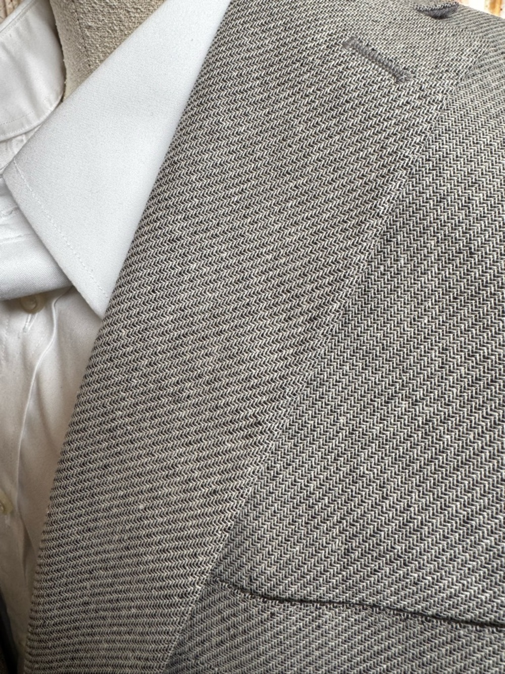 Hart Schaffner Marx 48L Men’s Blazer Gray Herringbone Wool Sport Coat “Chicago”